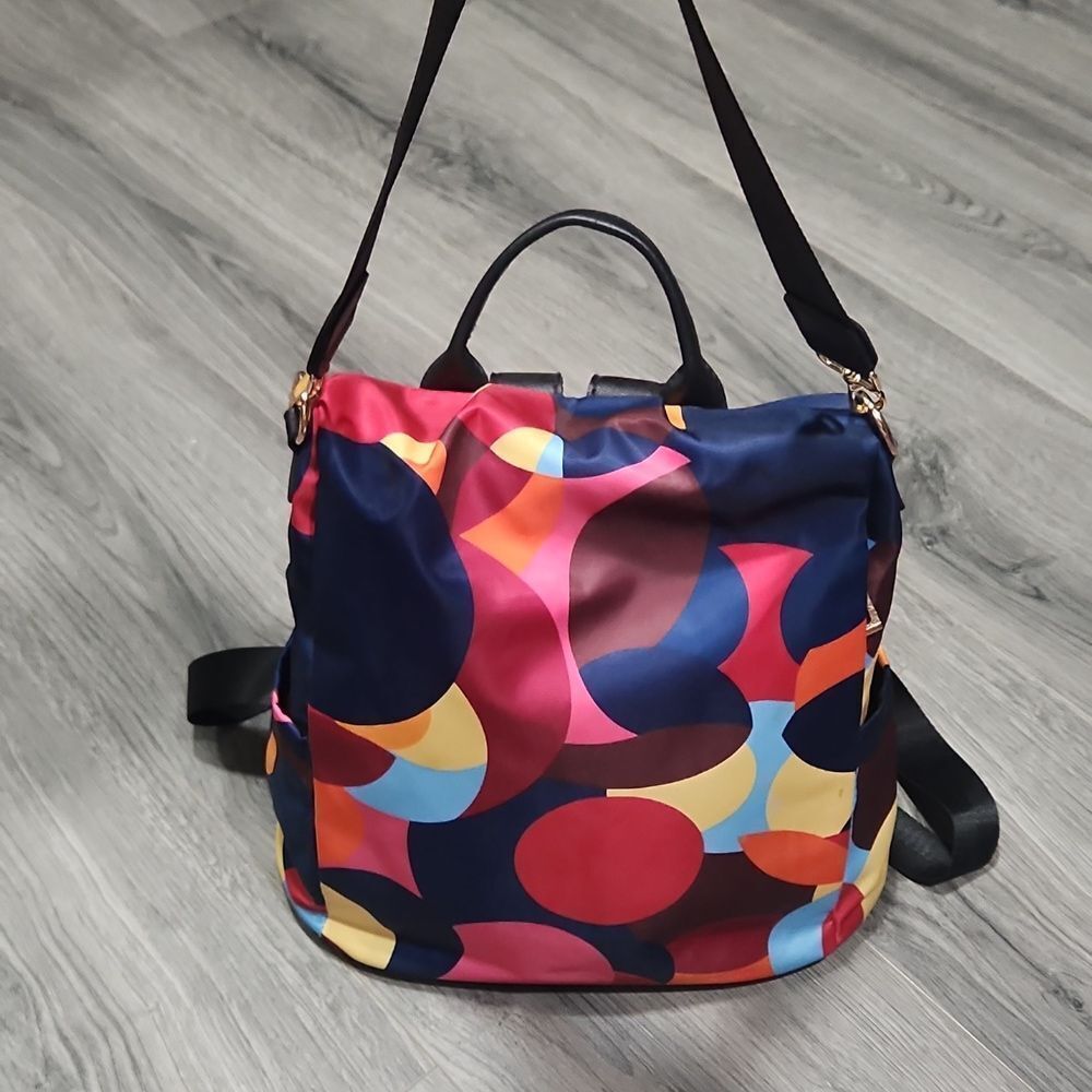 Colorful Satin Multi-Use Lightweight Backpack Purse - Picture 2 of 10